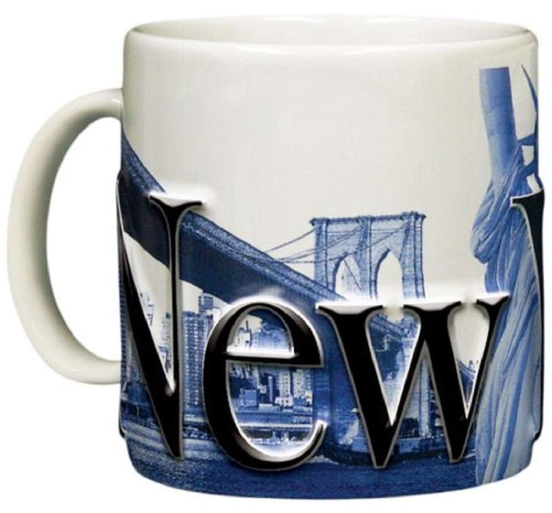 Americaware New York 18oz. Blue Duo Tone Relief Coffee Mug - Image 1